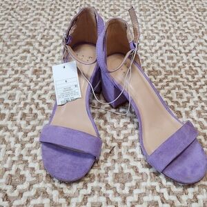 NWT Purple Ankle Strap Block Heels